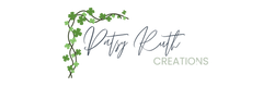 A logo-style graphic on a light warm gray background with green shamrock vines along a dark branch and the words 'Datsy Ruth CREATIONS' in dark gray script and serif text.