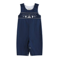 Blue Nativity Smocked Longall