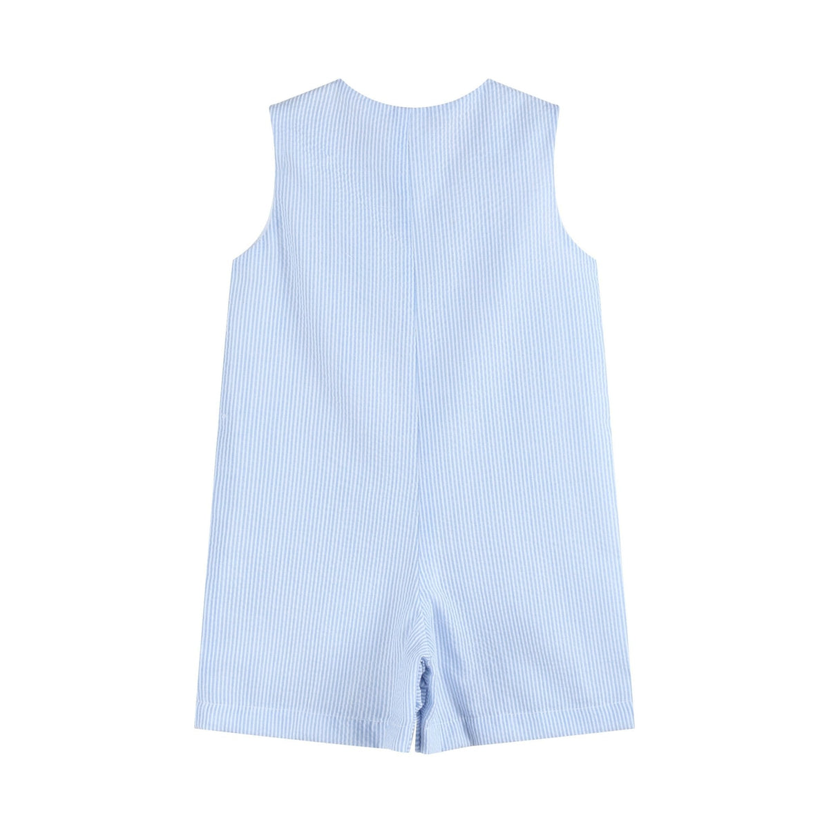 Blue Seersucker Gingham Bunny Shortall