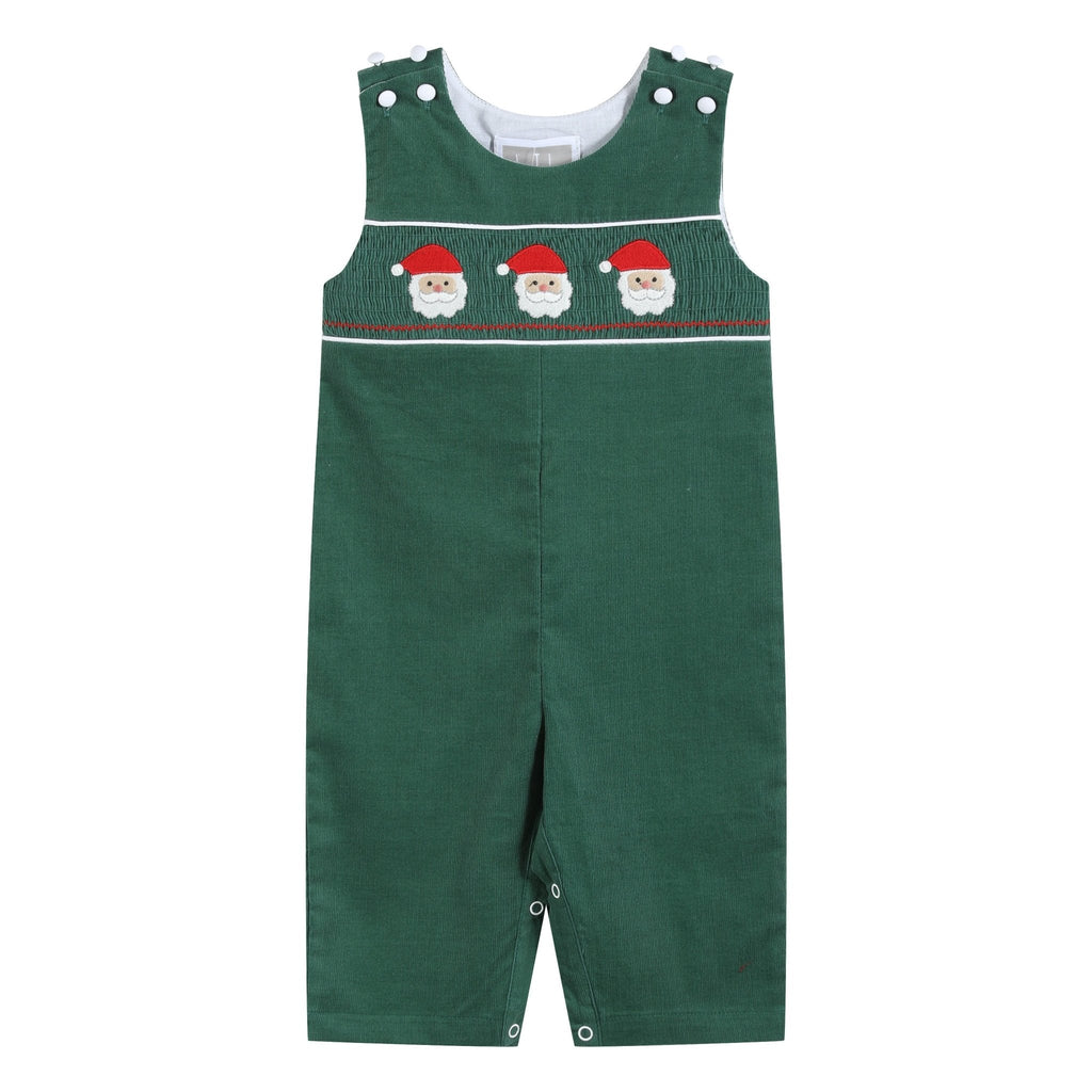 Green Corduroy Santa Smocked Longall