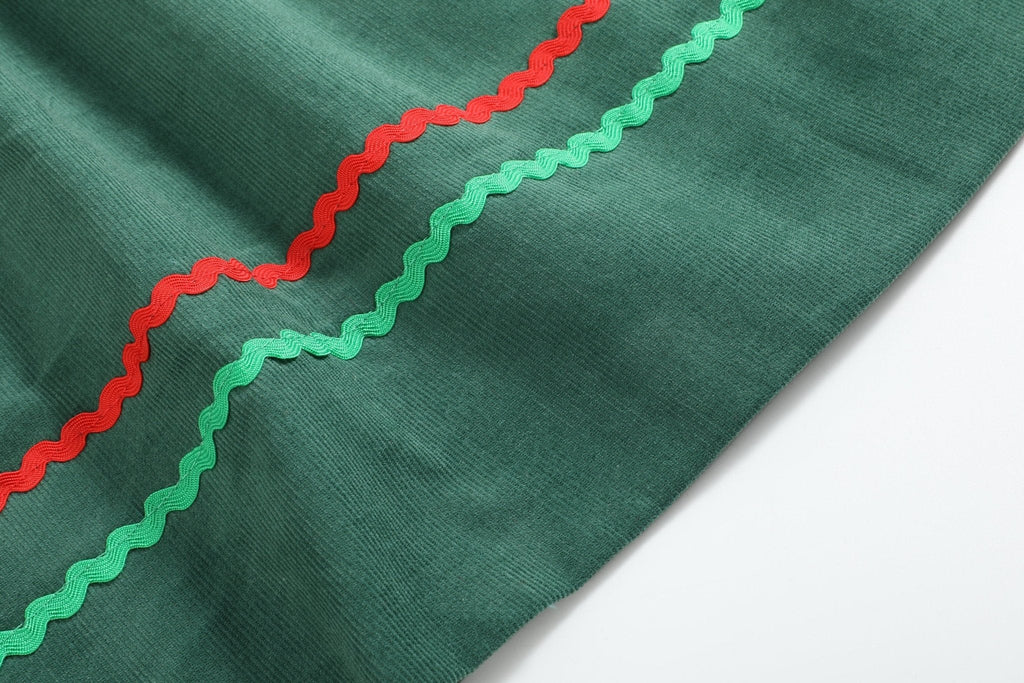 Green Corduroy Smocked Bishop Dress