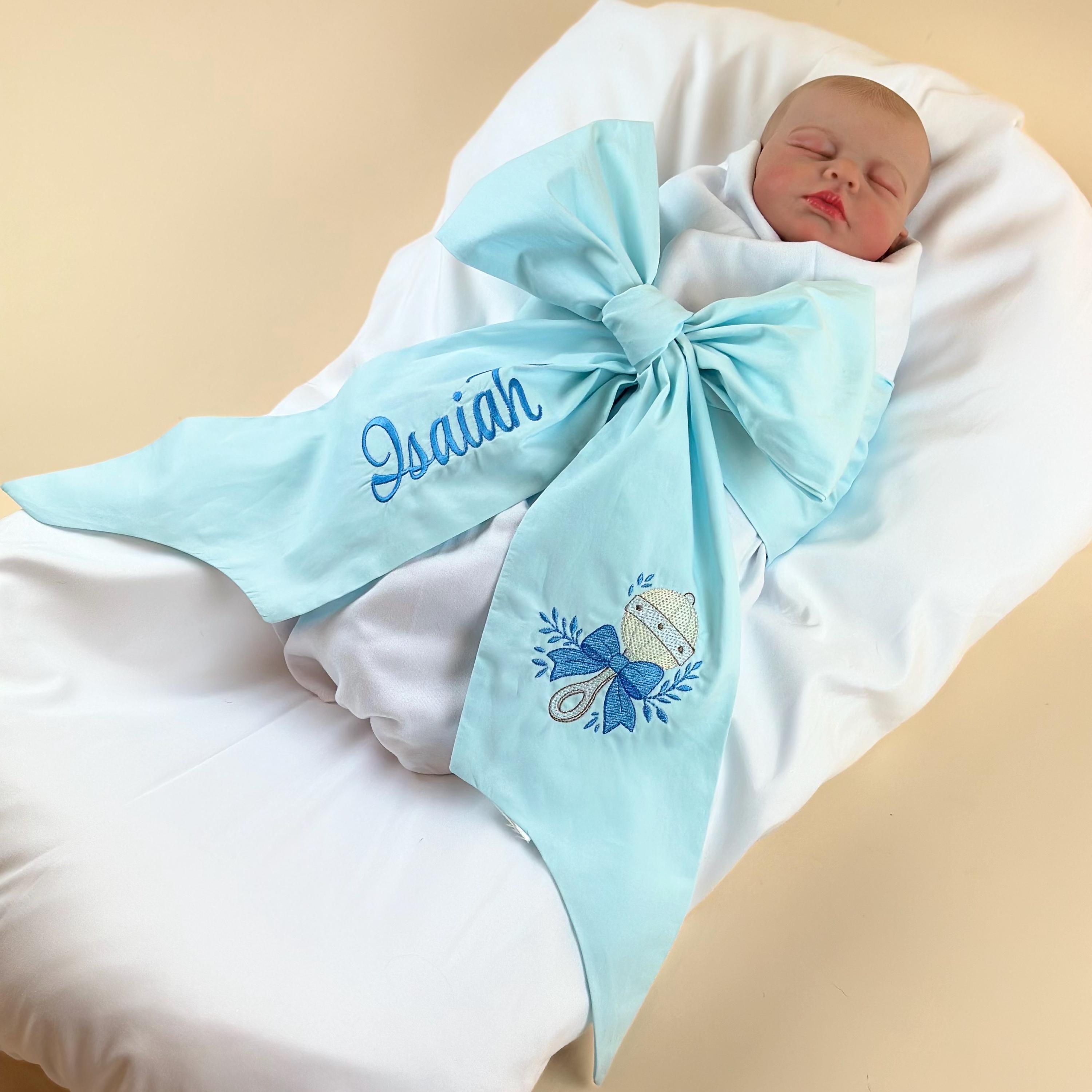 Personalized Embroidered Baby Shower Sash — Custom Name & Monogram