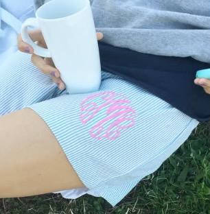 Personalized Seersucker Sleep Shorts  Straight Leg Monogram Pajamas