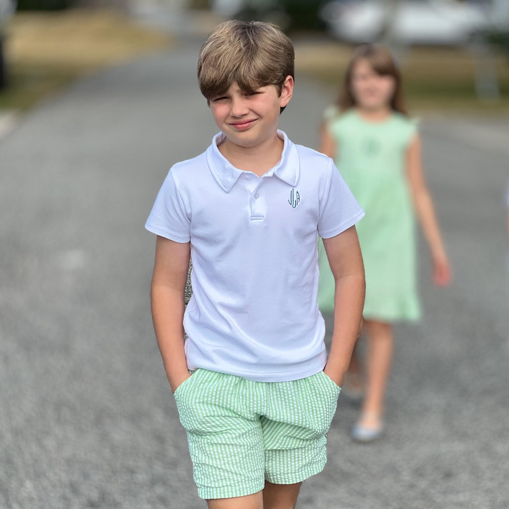 Custom Monogram Boys' Seersucker & Gingham Shorts - Personalized Kids Clothing
