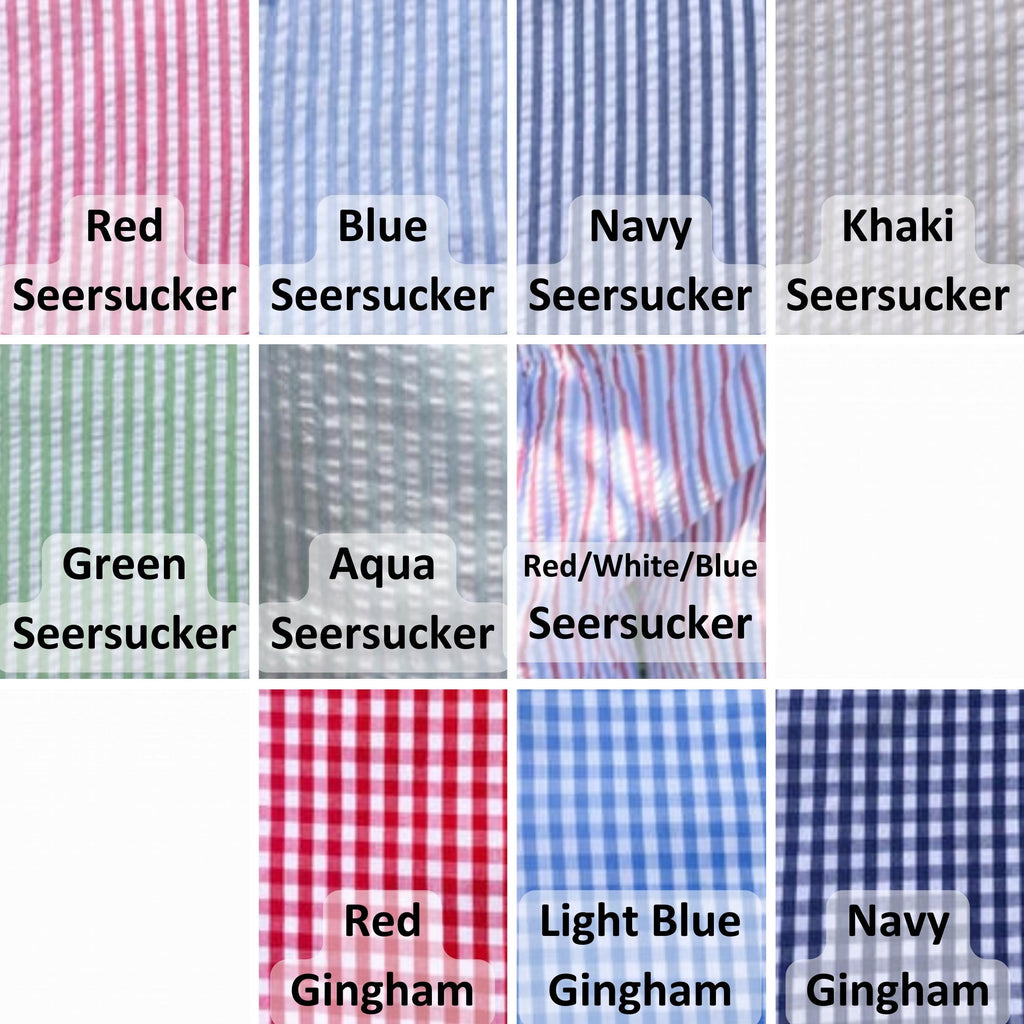 Custom Monogram Boys' Seersucker & Gingham Shorts - Personalized Kids Clothing