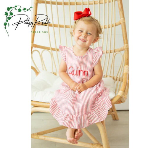 Baby Girls Seersucker Sundress - Custom Name