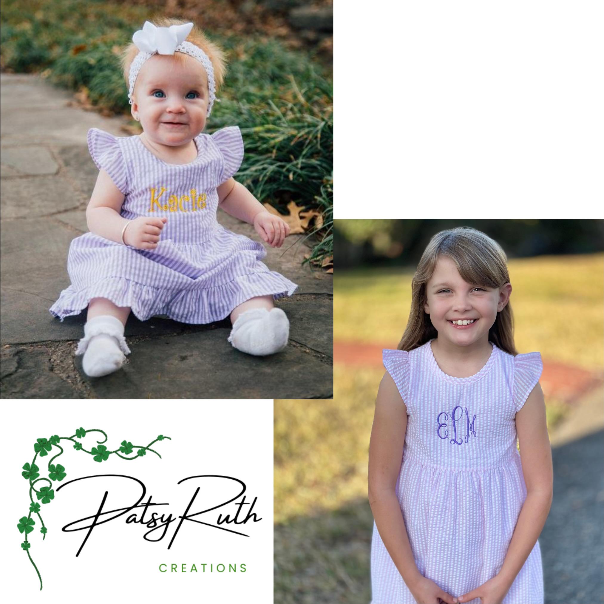 Baby Girls Seersucker Sundress - Custom Name