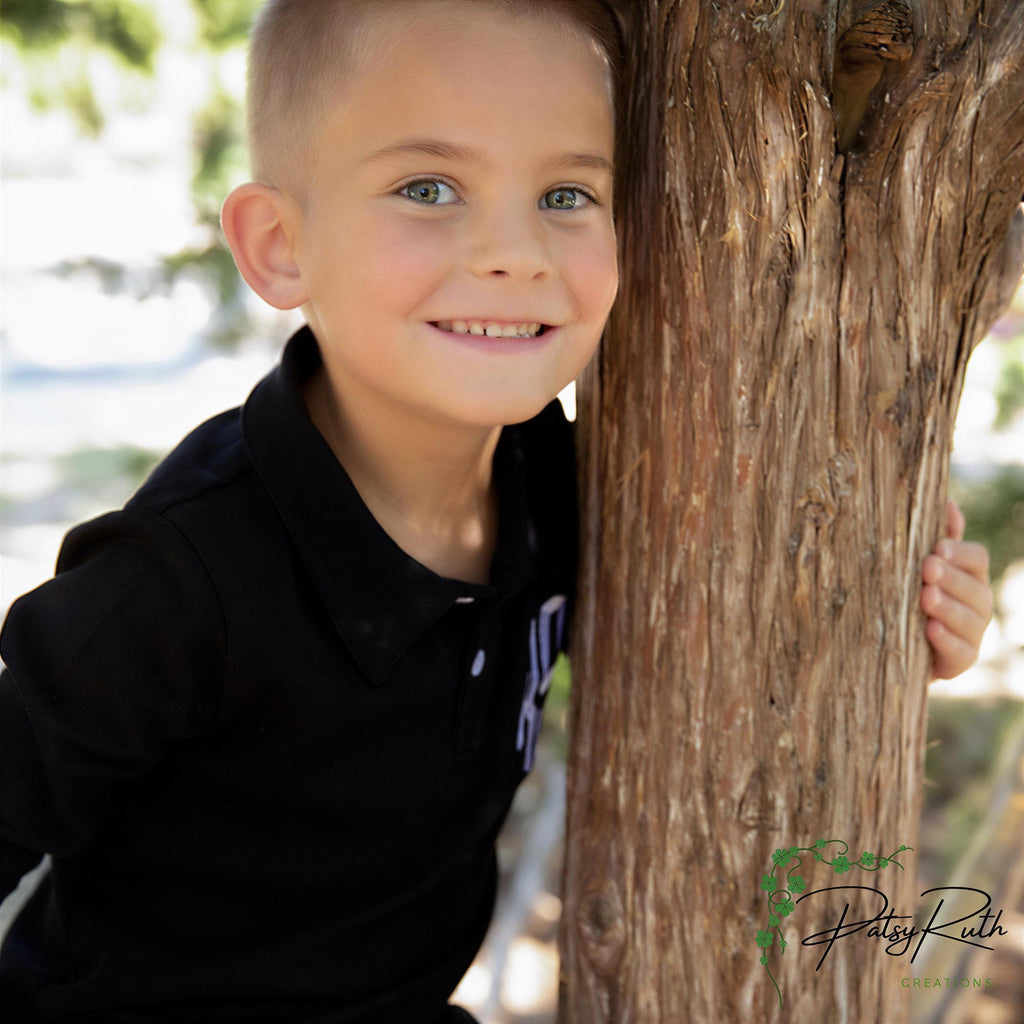 Baby Boy Long-Sleeve Polo Shirt, Personalized Monogram
