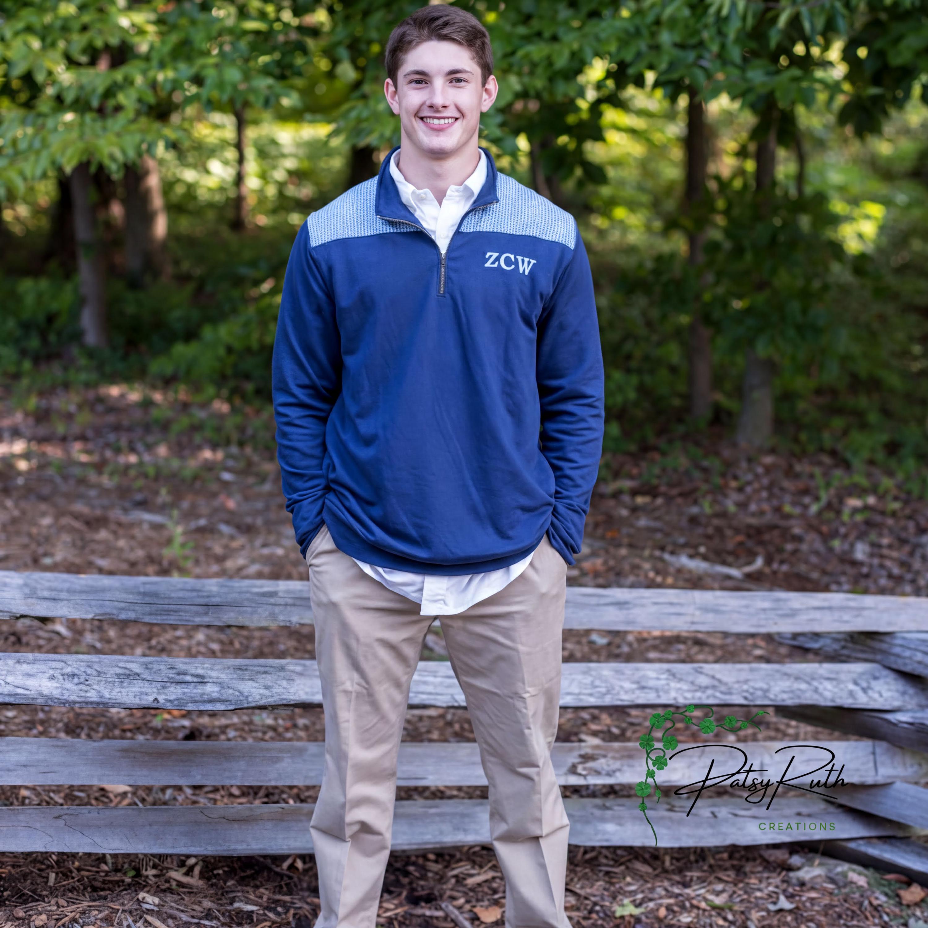 Customized Pullover with Gingham Accents