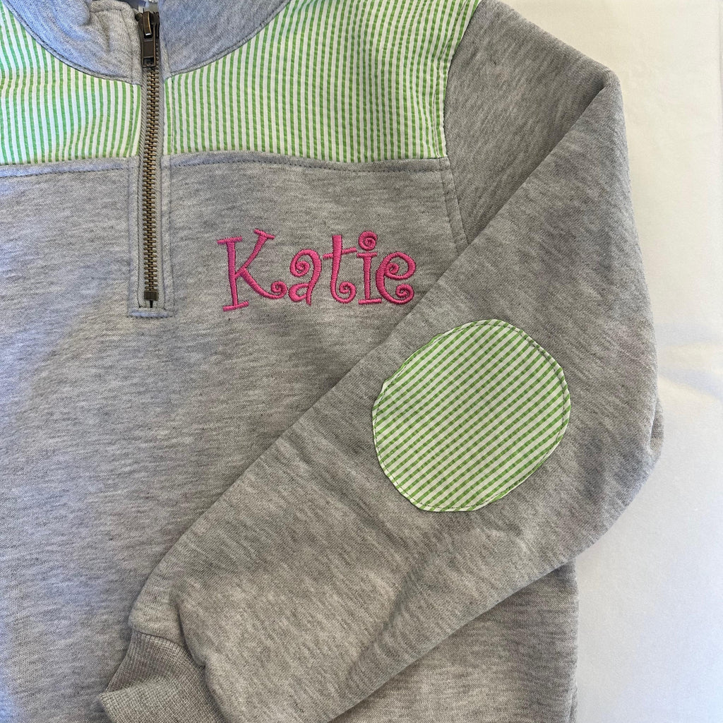 Customized Pullover with Gingham Accents