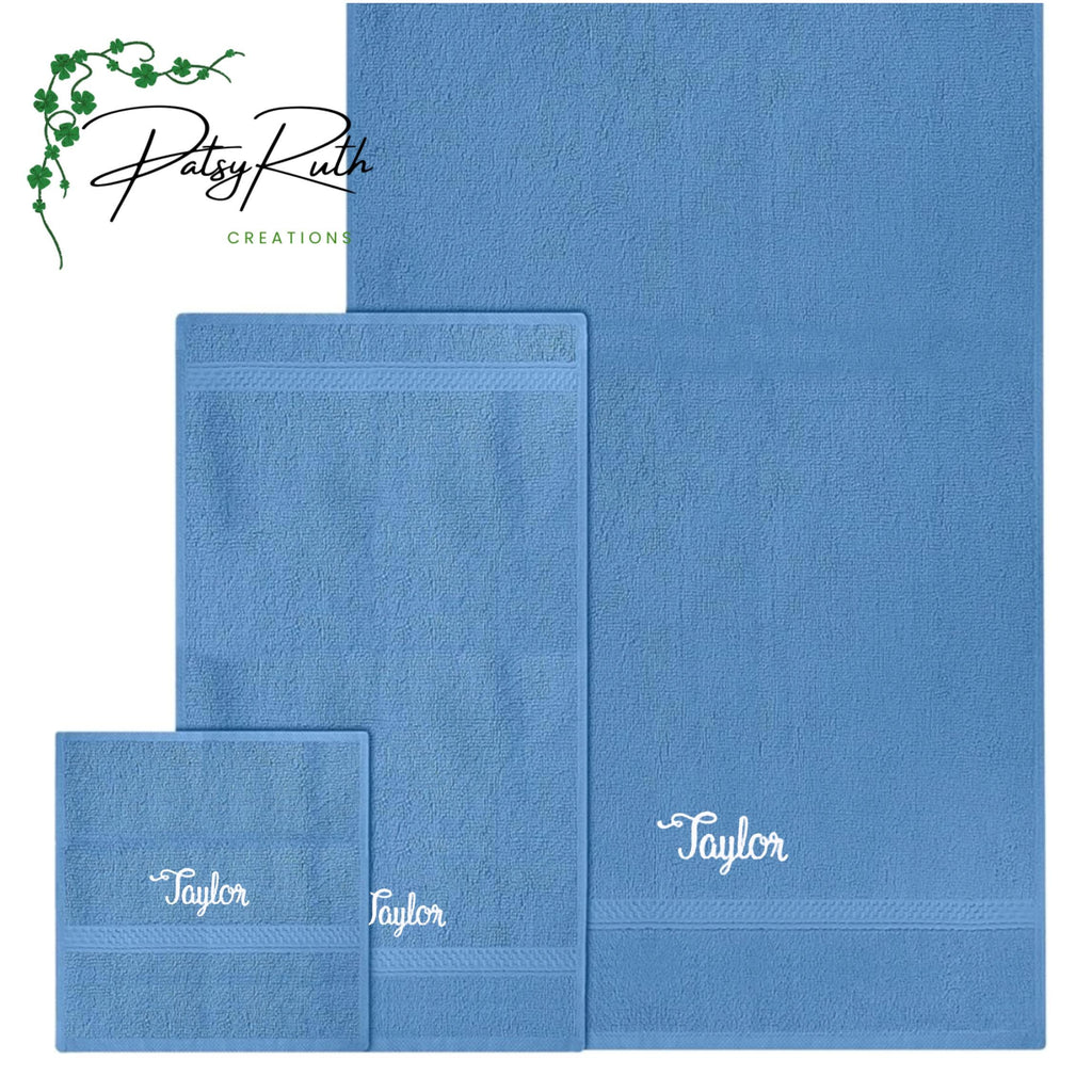 Luxury Monogram Bath Towel Set - Customizable 3-Piece Towel Collection