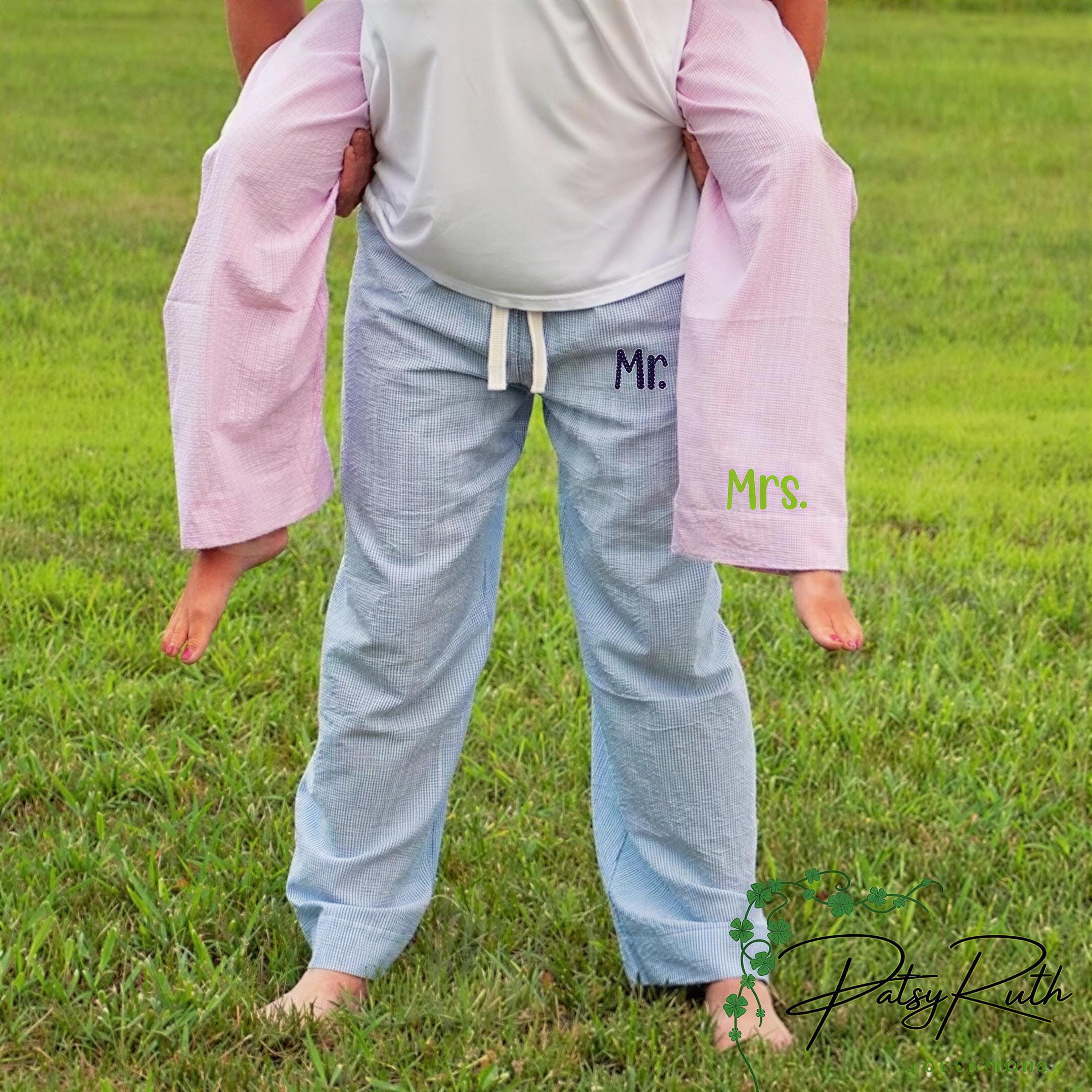 Monogrammed Seersucker Women's Lounge Pants