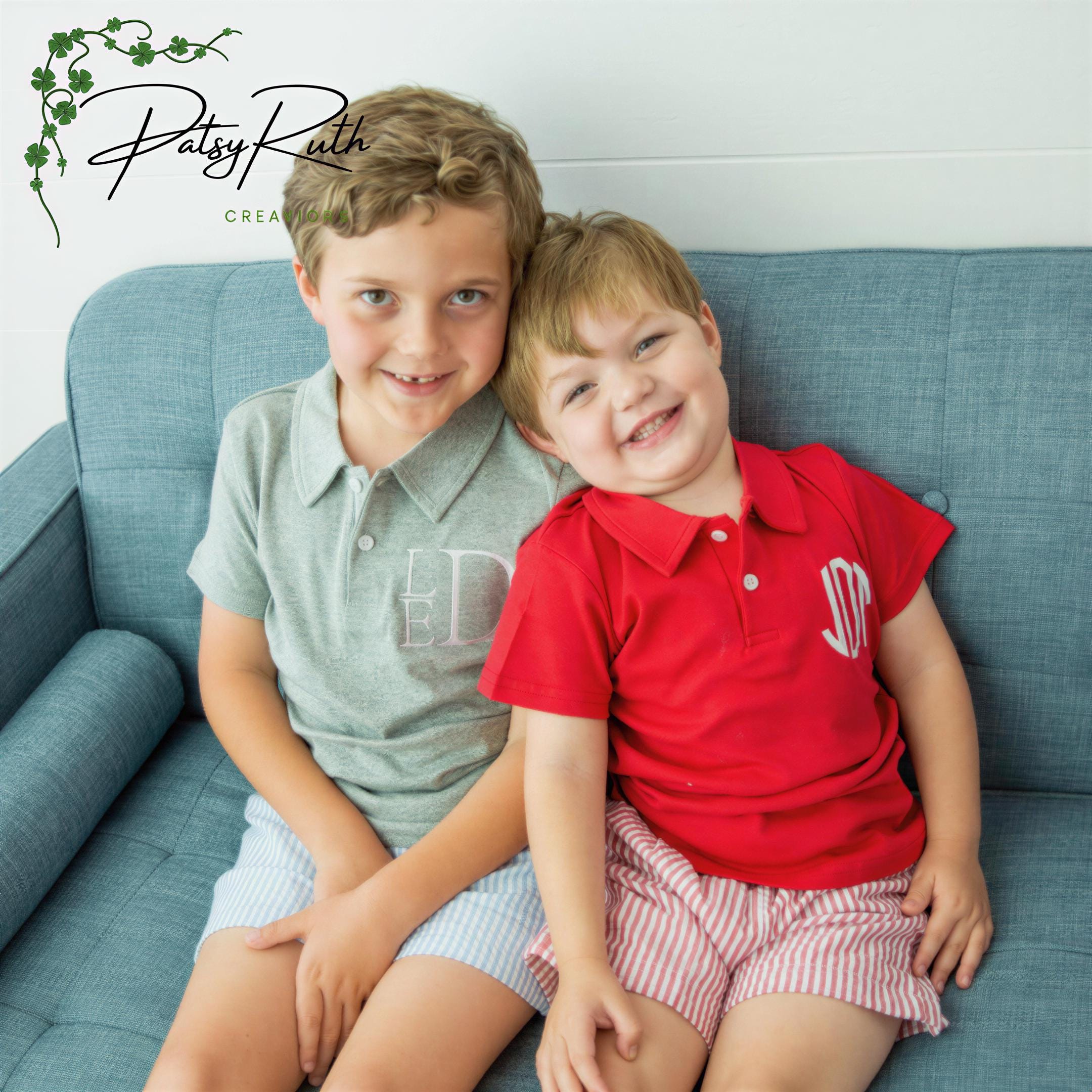 Custom Monogram Polo Shirt For Boys - Classic Personalized Top