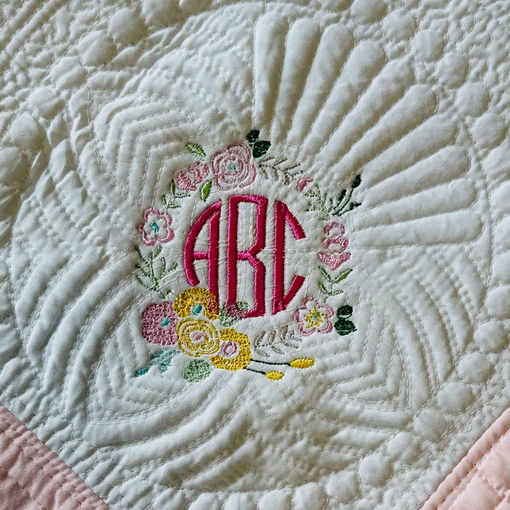 Custom Monogrammed Baby Quilt - Luxurious Heirloom Blanket for Infants