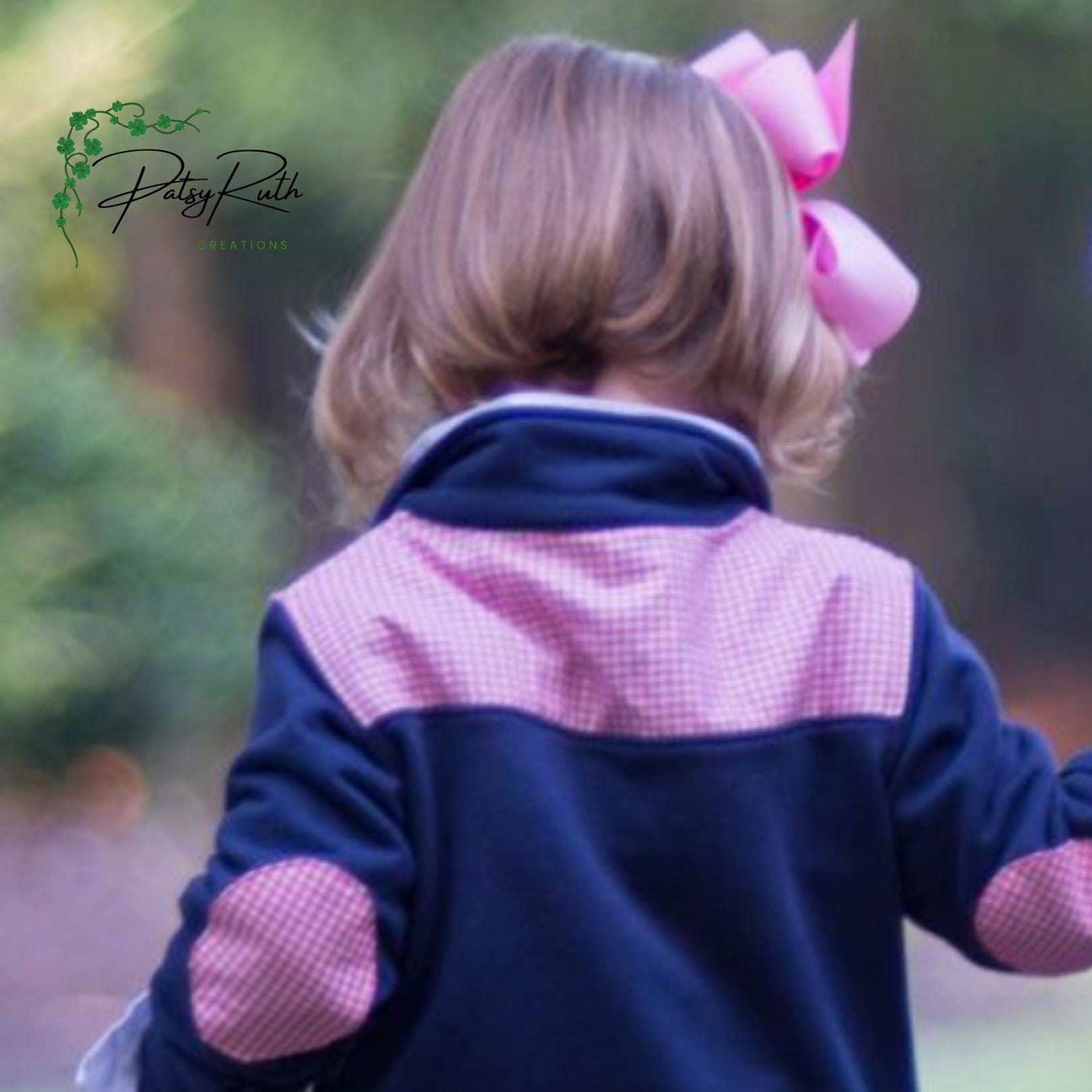Personalized | Monogrammed Quarter-Zip Pullover with Gingham Collar