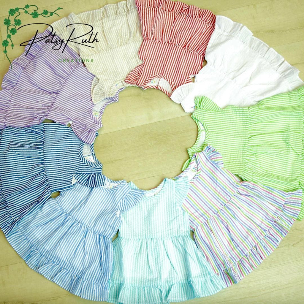 Toddler Girls' Custom Name Seersucker Sundress | Monogram Summer Dress