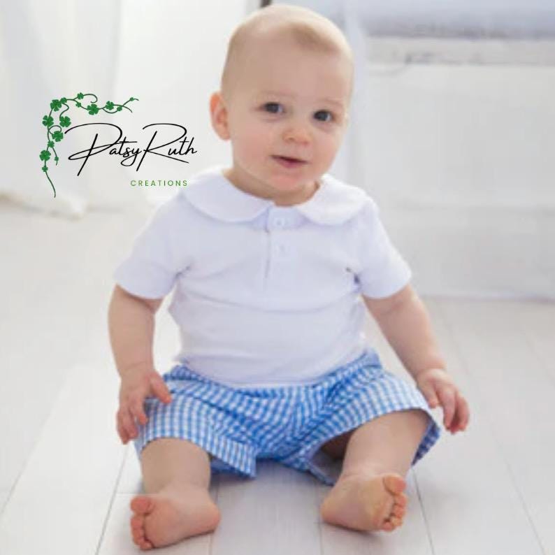 Custom Monogram Toddler Boys' Seersucker & Gingham Shorts - Personalized Kids Clothing