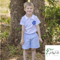 Custom Monogram Toddler Boys' Seersucker & Gingham Shorts - Personalized Kids Clothing