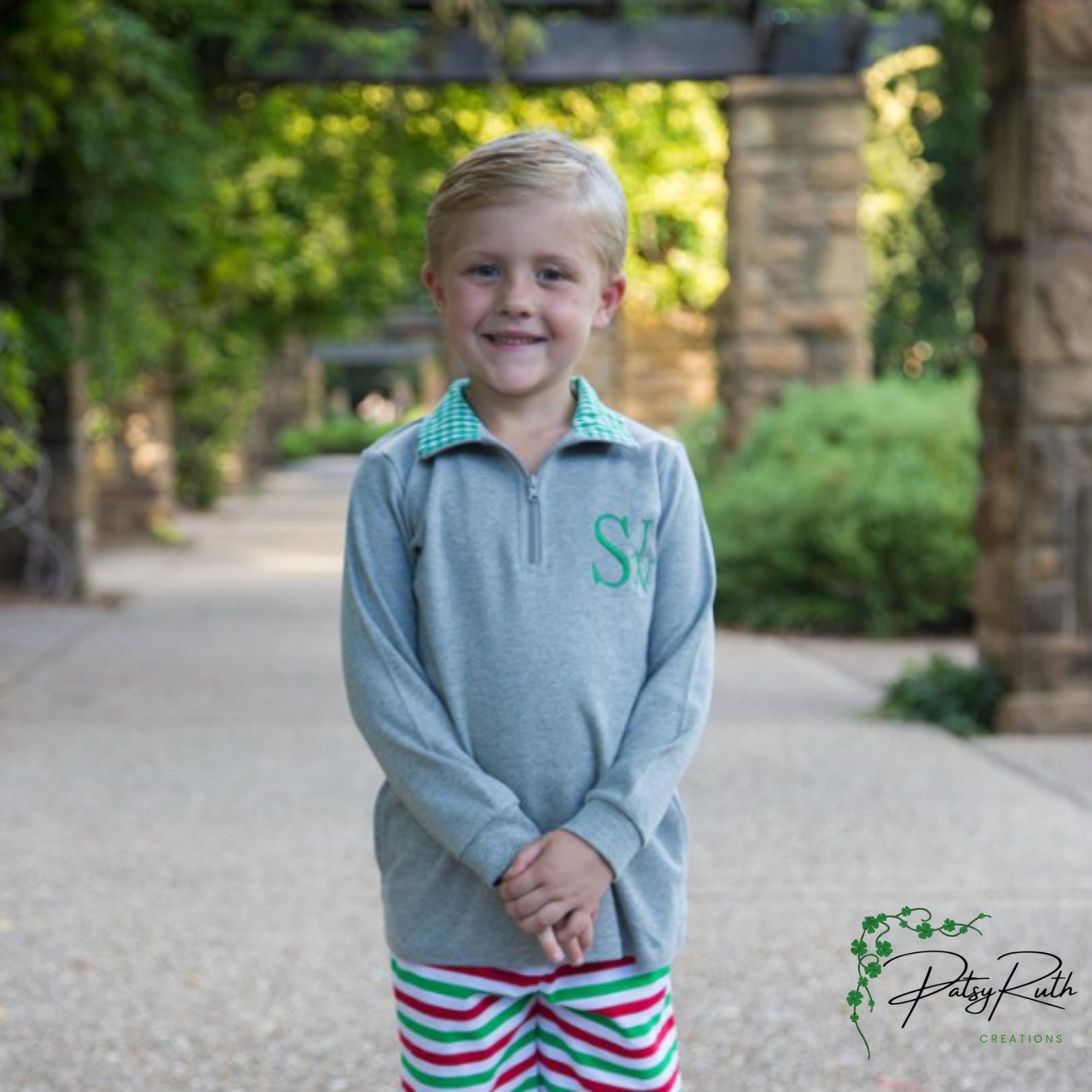 Custom Baby Pullover with Gingham Collar