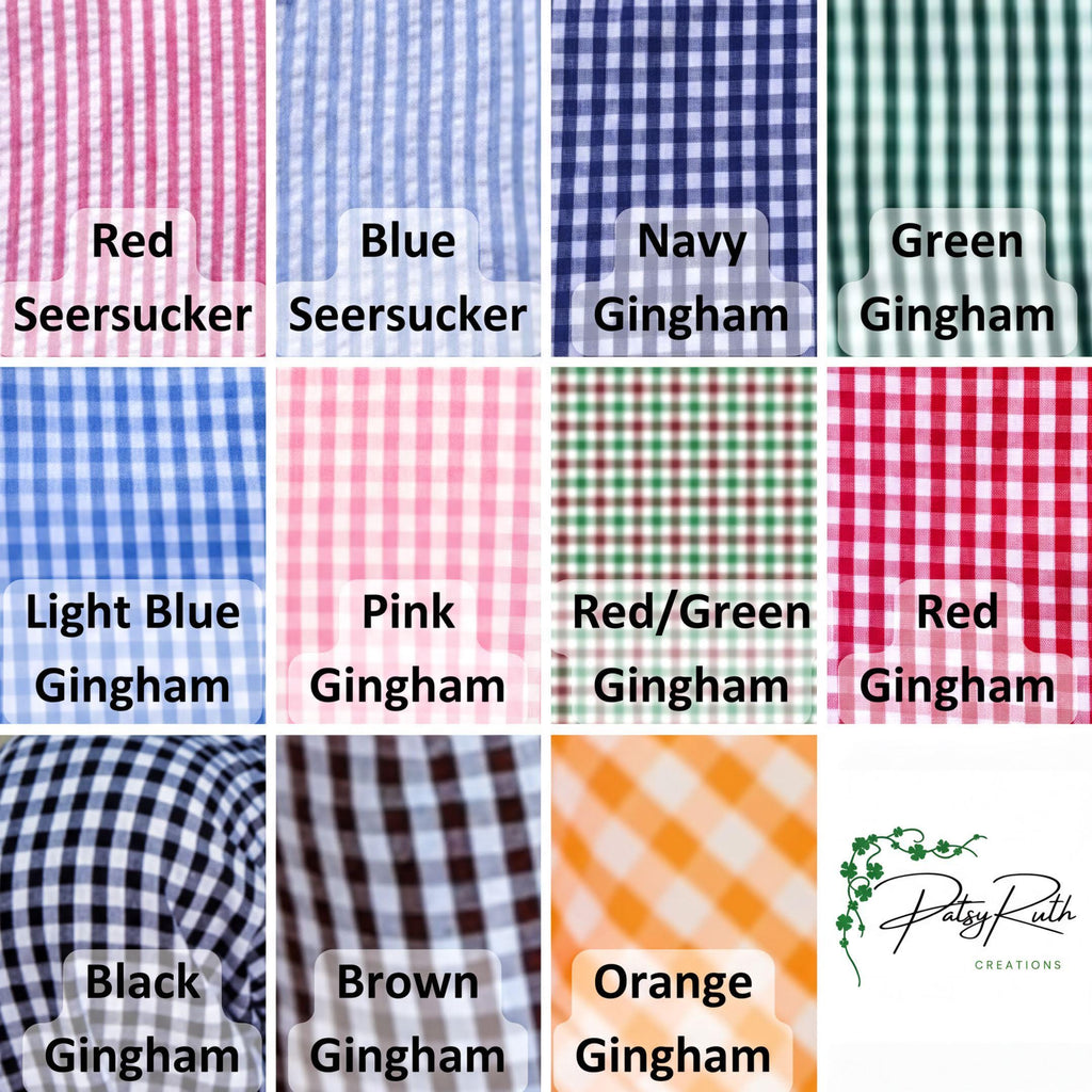 Personalized Seersucker Gingham Jumper Dress For Baby- Monogram Name Outfit