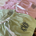 Monogrammed Personalized Seersucker Pajama Shorts Set: Women's Sleepwear-Sorority Letters-Greek Life