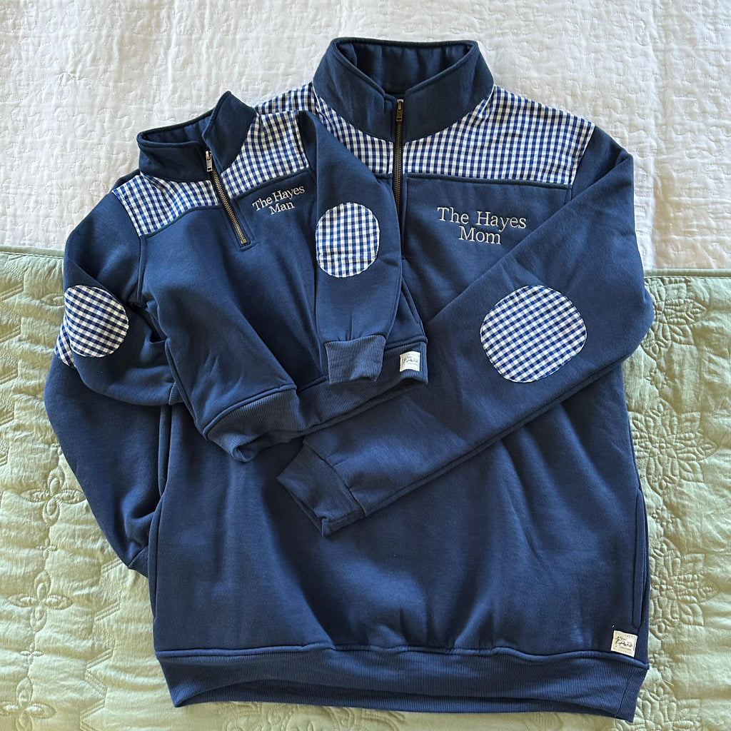 Customized Pullover with Gingham Accents