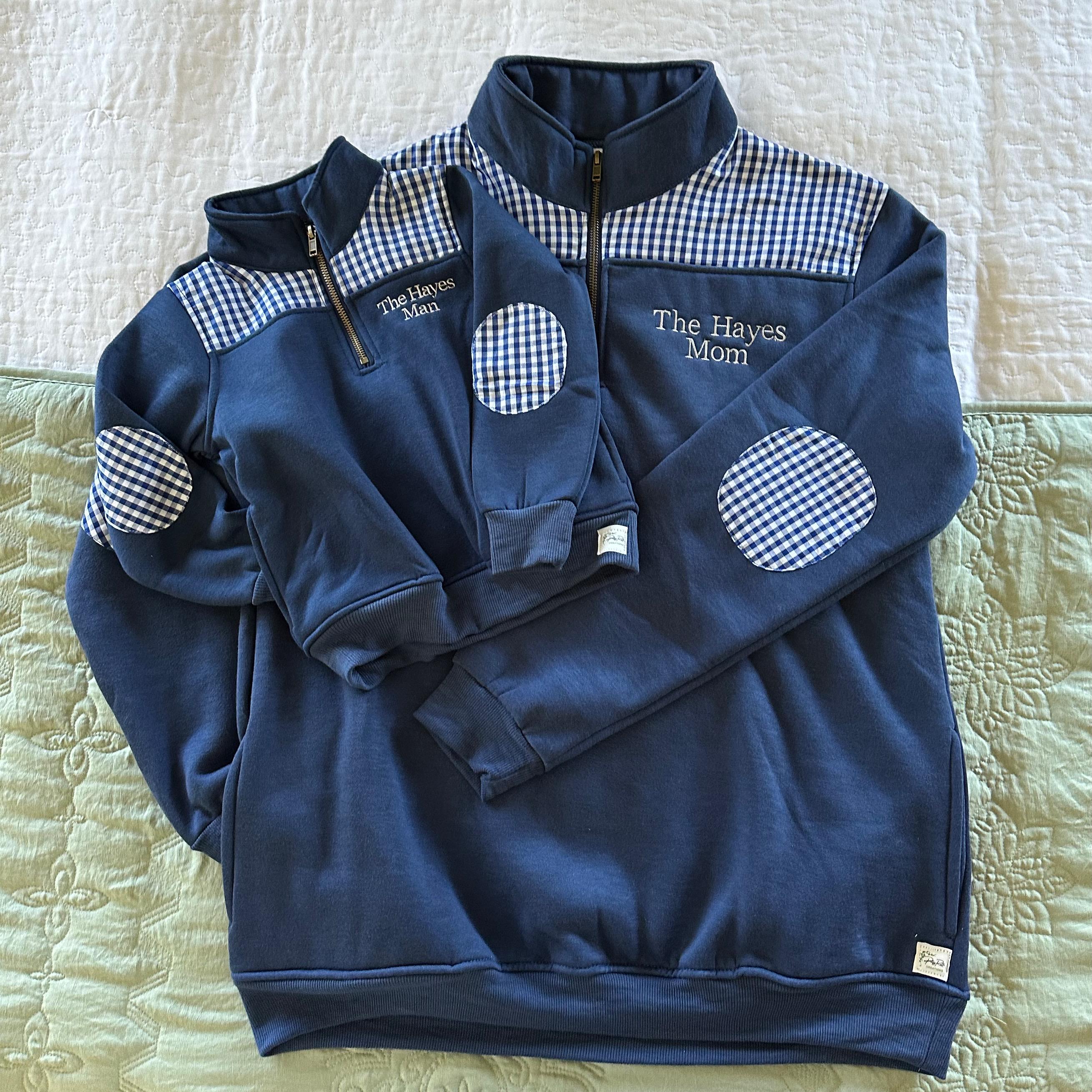 Customized Pullover with Gingham Accents