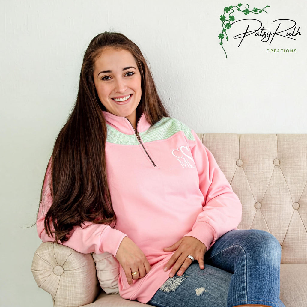 Customized Pullover with Gingham Accents
