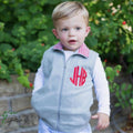 Toddler's Zip Front Vest with Gingham Collar