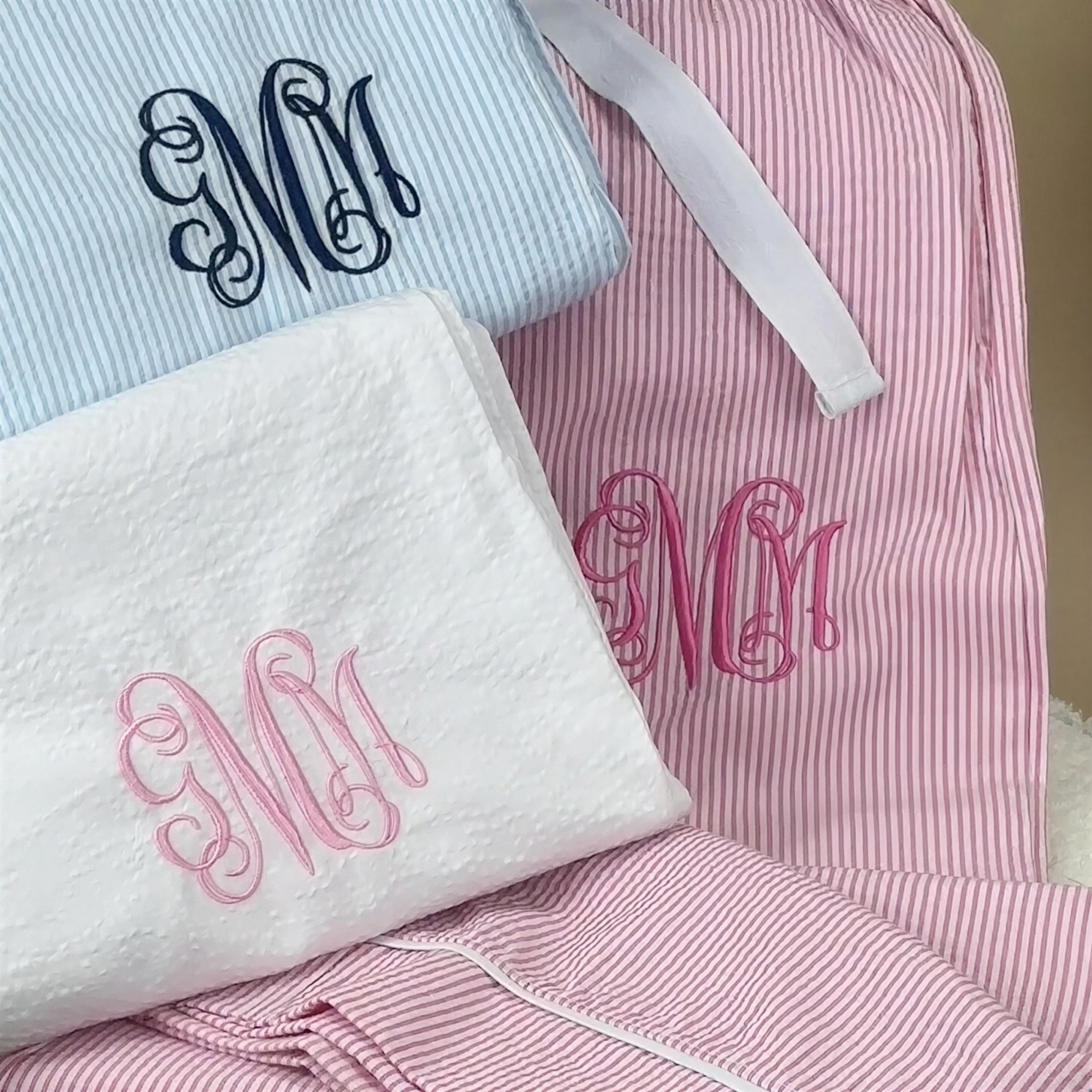 Monogrammed Seersucker Women's Lounge Pants
