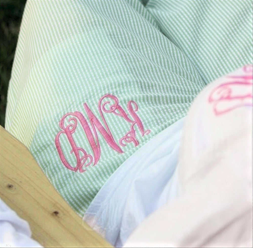 Monogrammed Seersucker Women's Lounge Pants