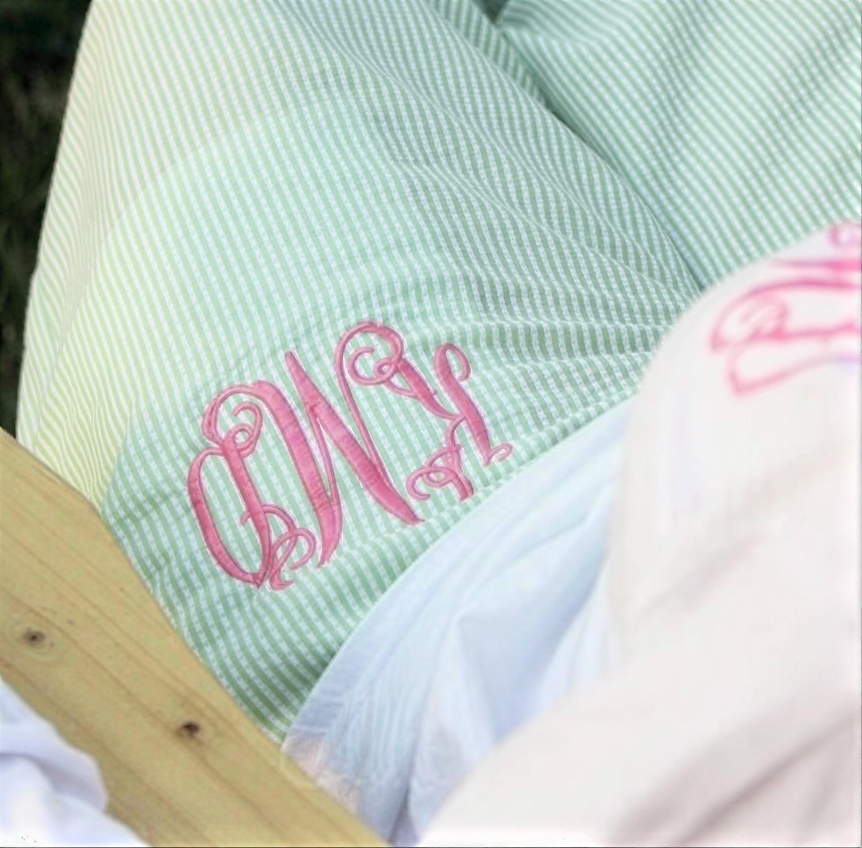 Monogrammed Seersucker Women's Lounge Pants