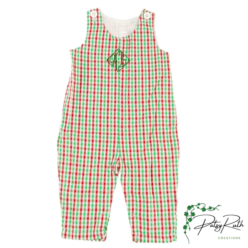 Soft Cotton Longalls Personalized Little Boy Longalls: Holiday Style, Gingham & Corduroy