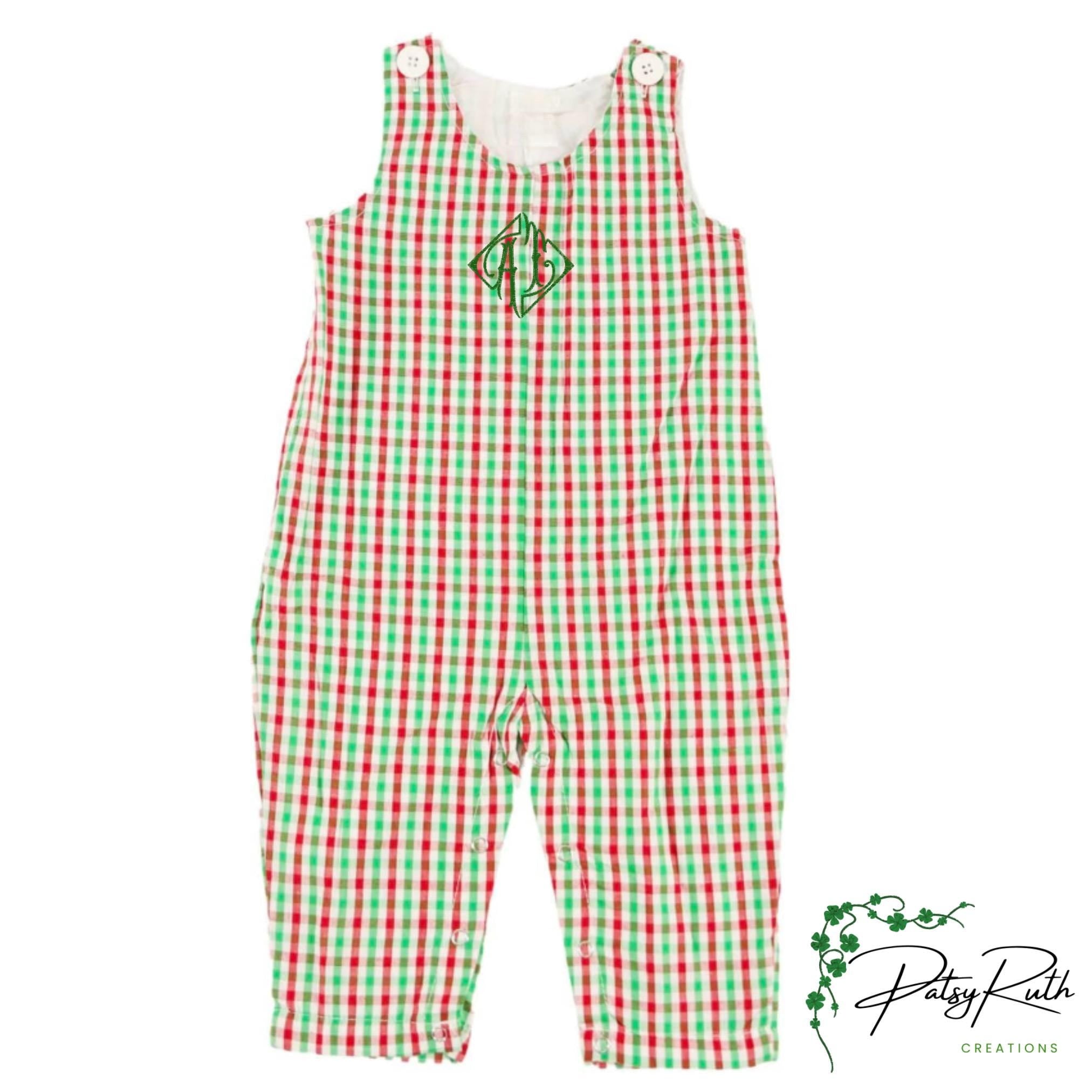 Soft Cotton Longalls Personalized Little Boy Longalls: Holiday Style, Gingham & Corduroy