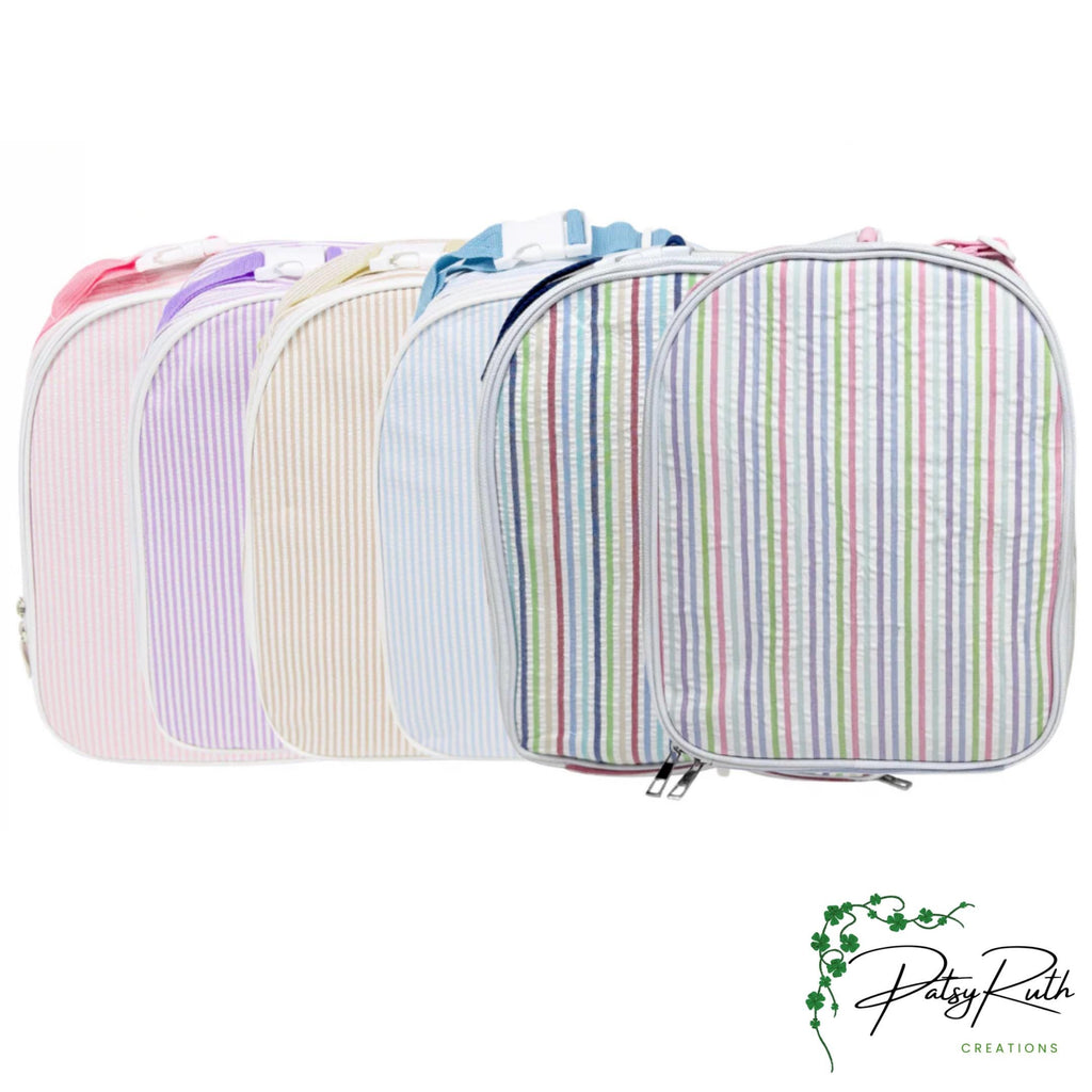 Personalized Seersucker Insulated Lunchbox