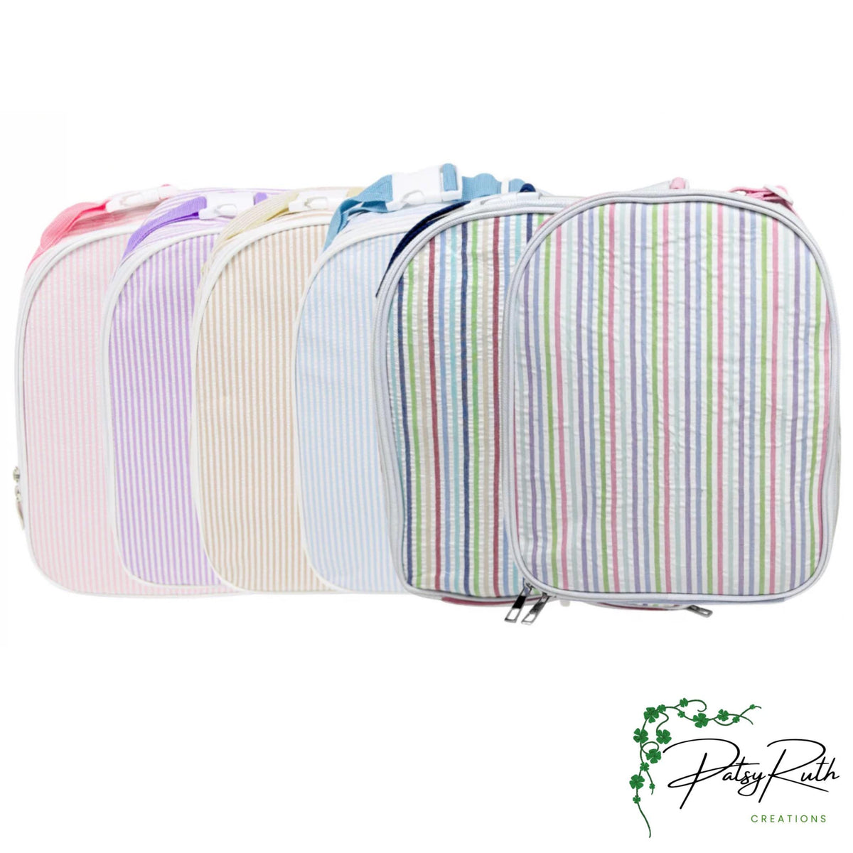 Personalized Seersucker Insulated Lunchbox