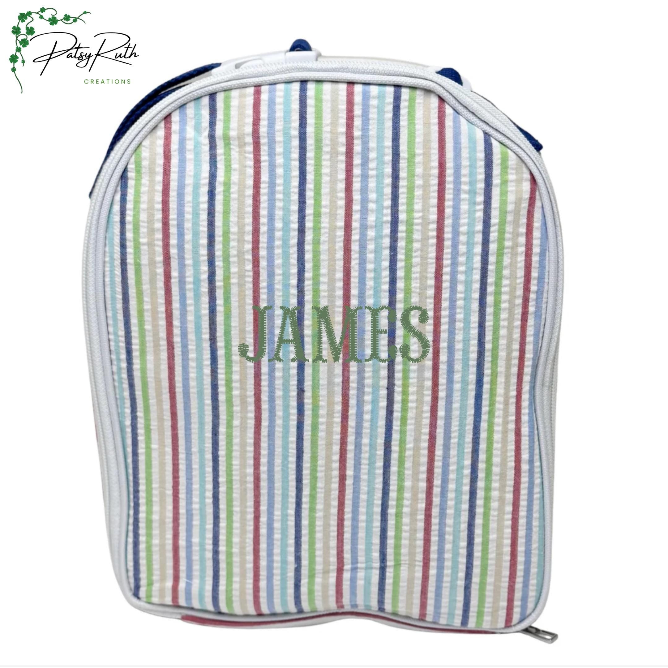 Personalized Seersucker Insulated Lunchbox