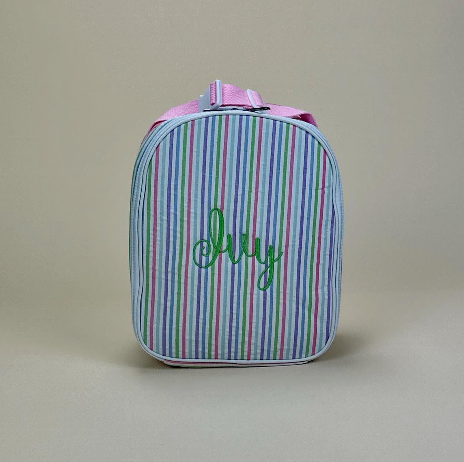 Personalized Seersucker Insulated Lunchbox
