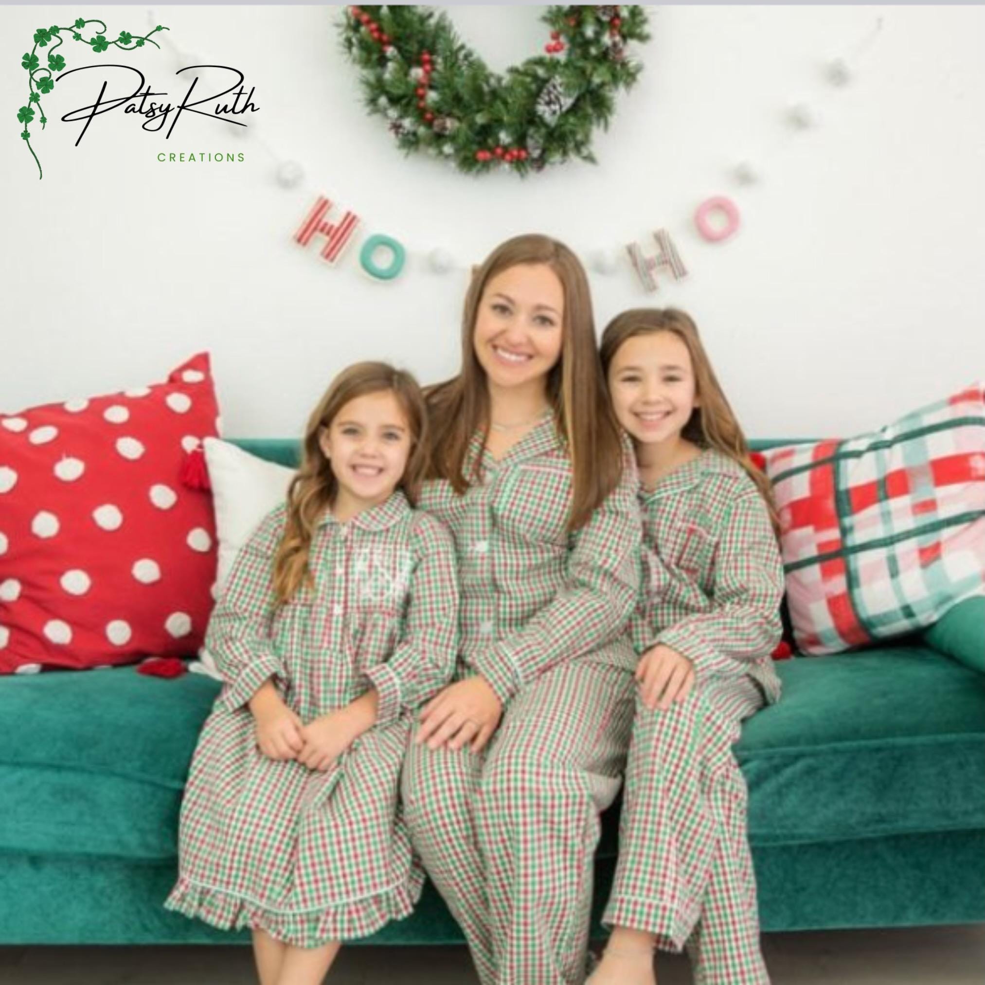 Monogrammed Christmas Pajamas for Adults