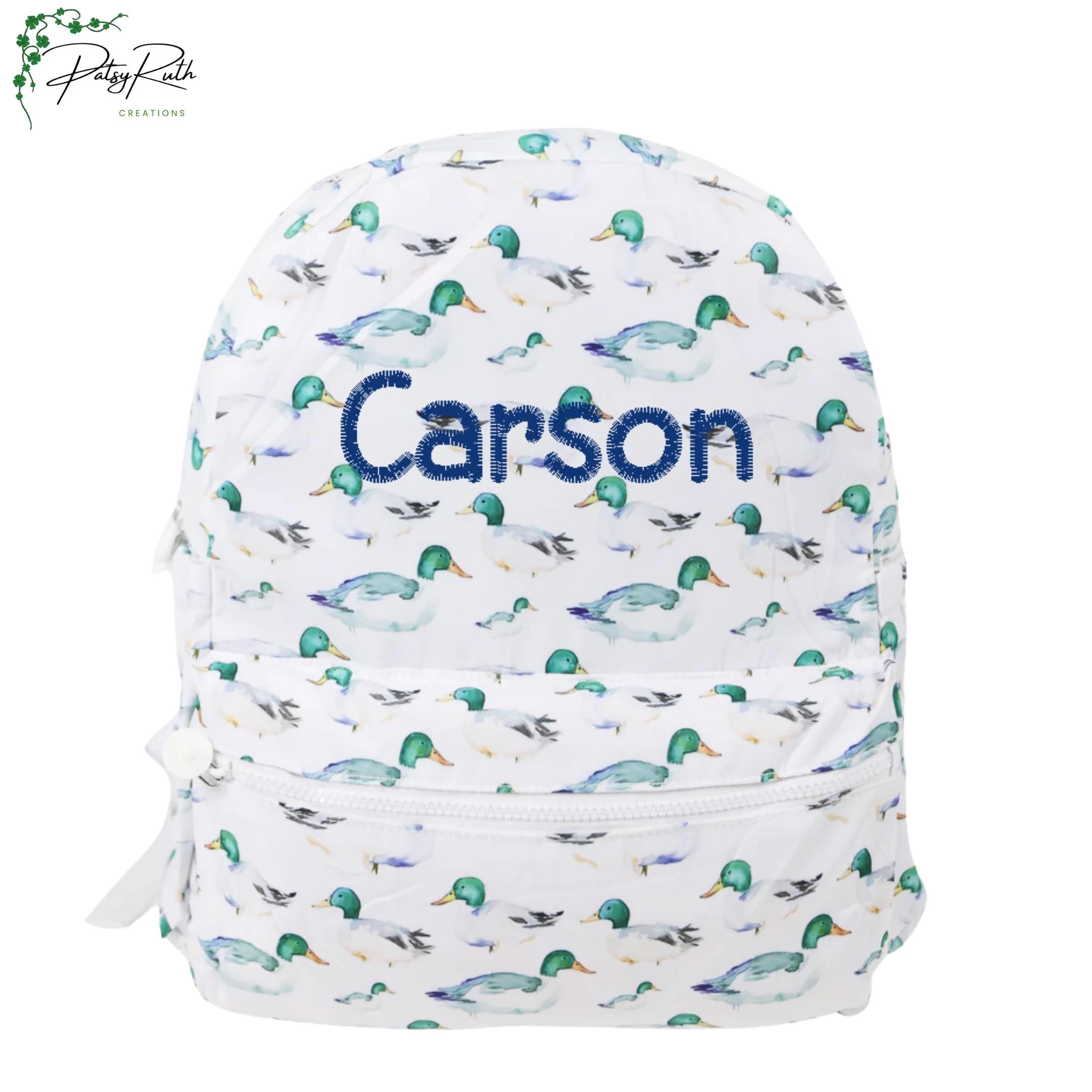 Personalized Nylon Backpack | Fun Prints, Interior Pocket, Side Pockets