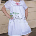 Toddler Girl Short Sleeve Bishop's Dress with Personalized Monogram