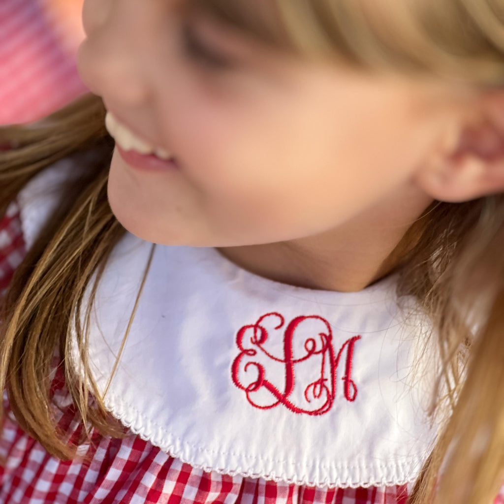 Baby Girl Short Sleeve Bishop's Dress with Personalized Monogram