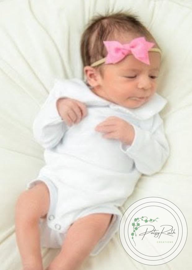 Baby White Cotton Bodysuits: Personalized Embroidered Apparel, Soft Fabric