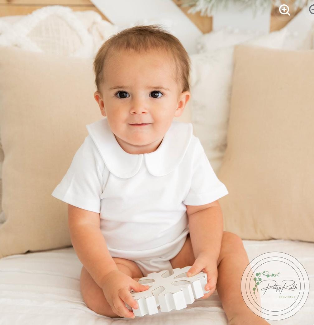 Baby White Cotton Bodysuits: Personalized Embroidered Apparel, Soft Fabric