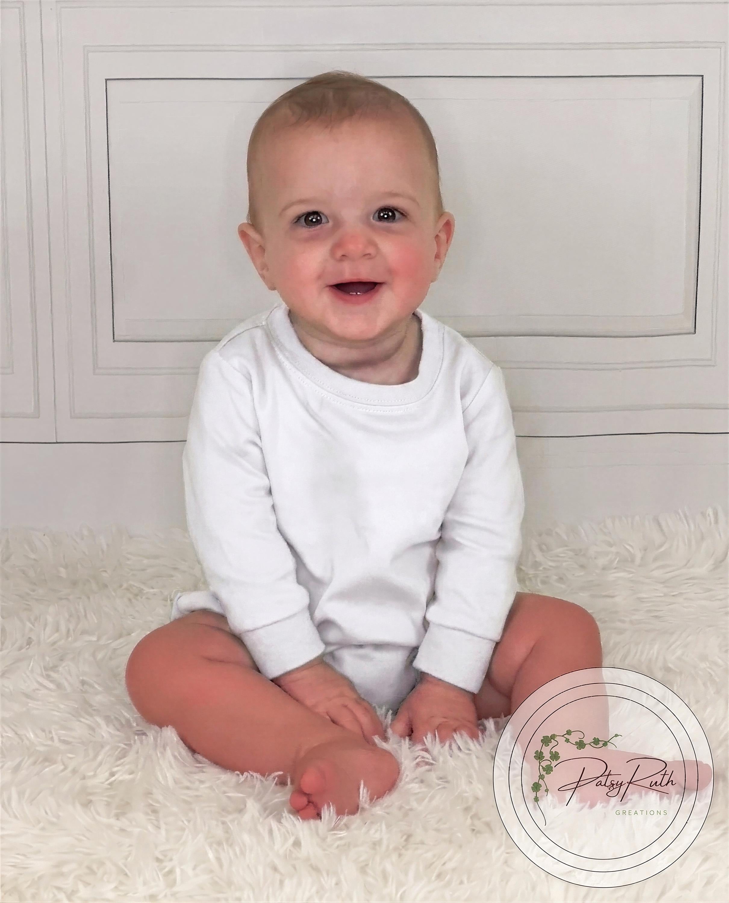 Baby White Cotton Bodysuits: Personalized Embroidered Apparel, Soft Fabric