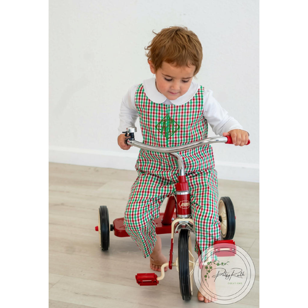 Soft Cotton Longalls Personalized Little Boy Longalls: Holiday Style, Gingham & Corduroy