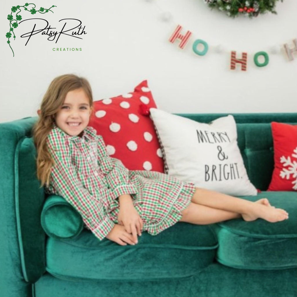 Children's Monogrammed Christmas Lounge Dress