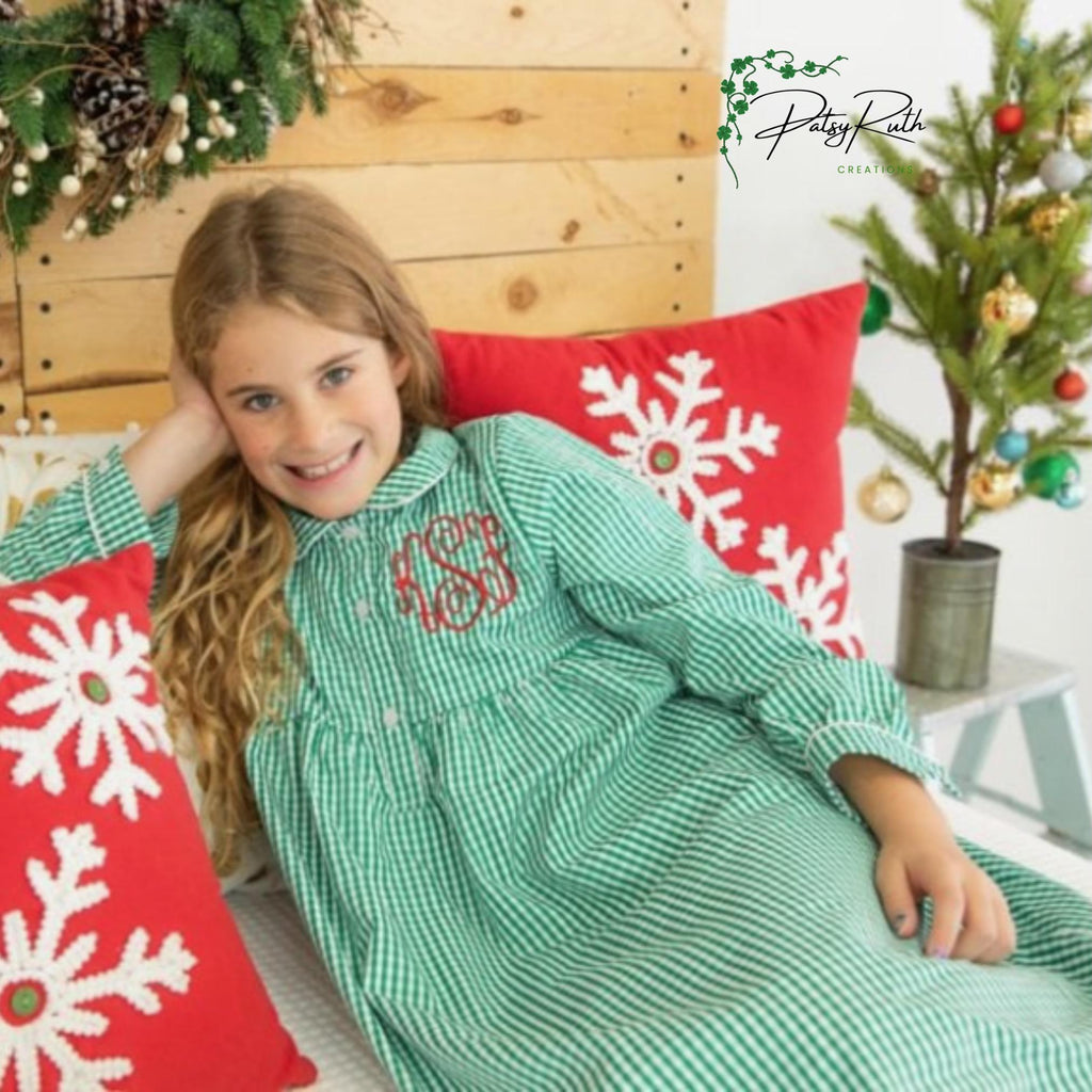 Children's Monogrammed Christmas Lounge Dress
