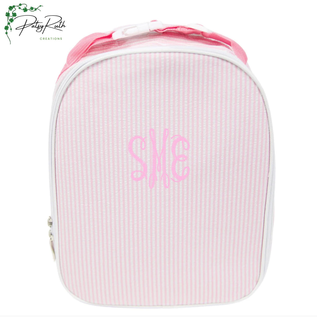 Personalized Seersucker Insulated Lunchbox