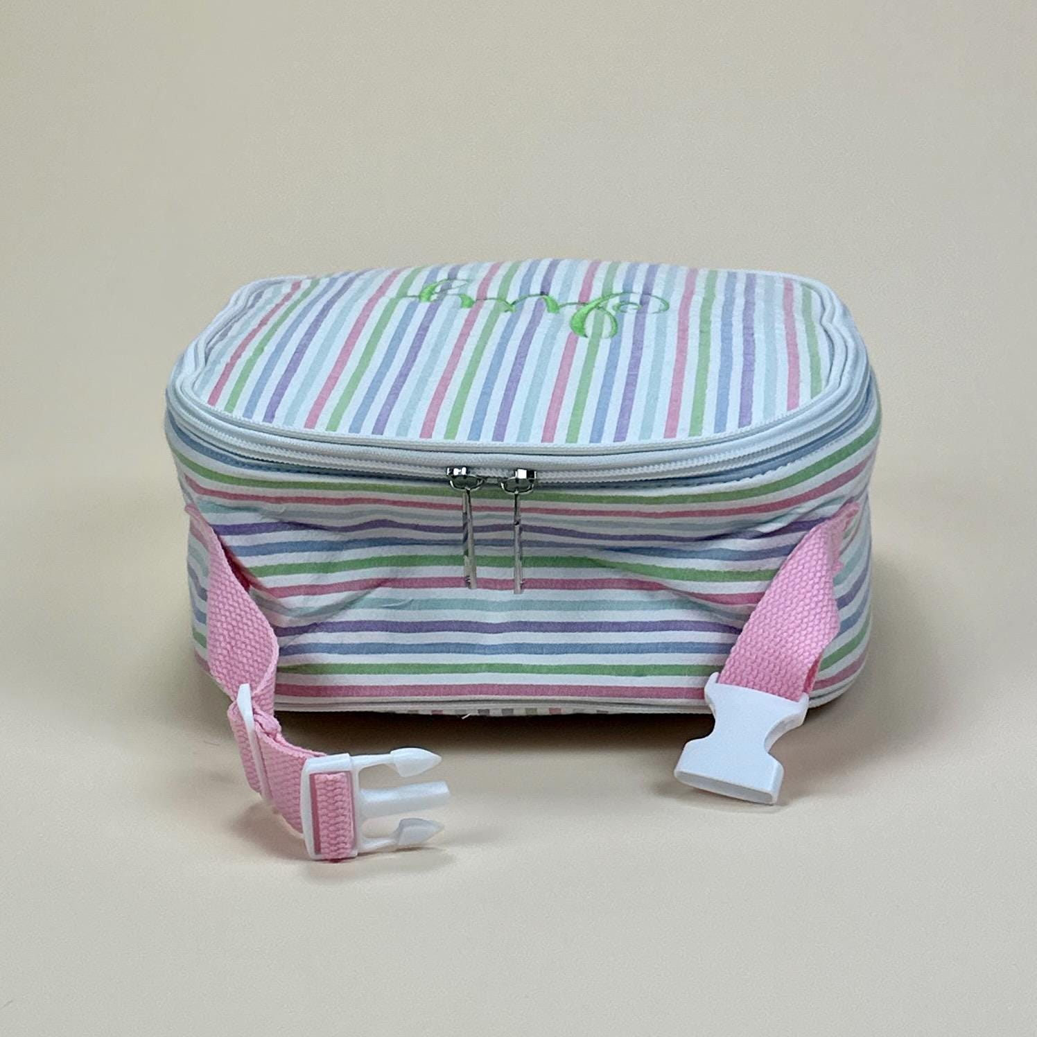 Personalized Seersucker Insulated Lunchbox